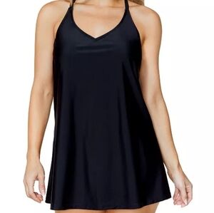 Island Escape Women's Solid Sunday Racerback Swimdress, SIZE 8